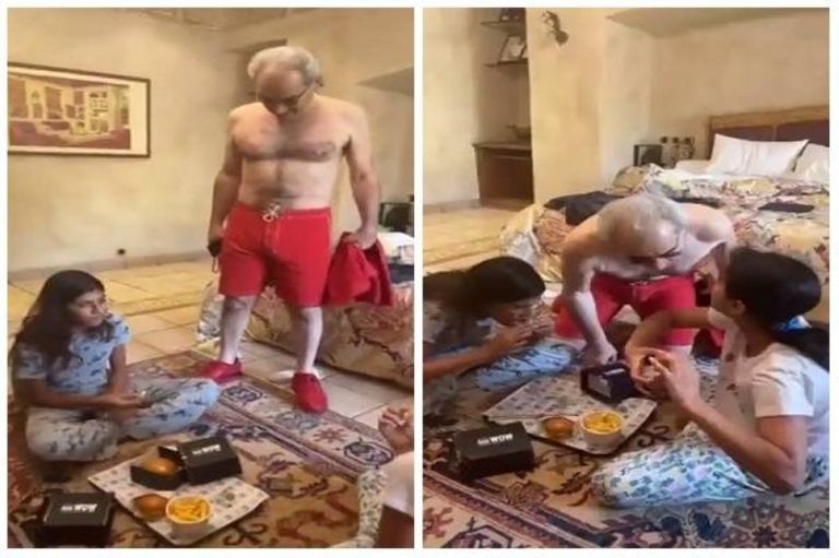 الأمير السعودي الوليد بن طلال يمازح حفيدتيه الأمير السعودي الوليد بن طلال