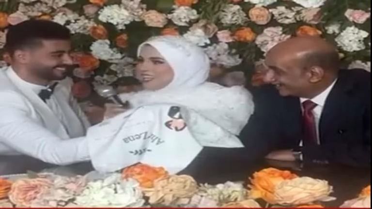 صورة من عقد قران زينة وأحمد إبراهيم