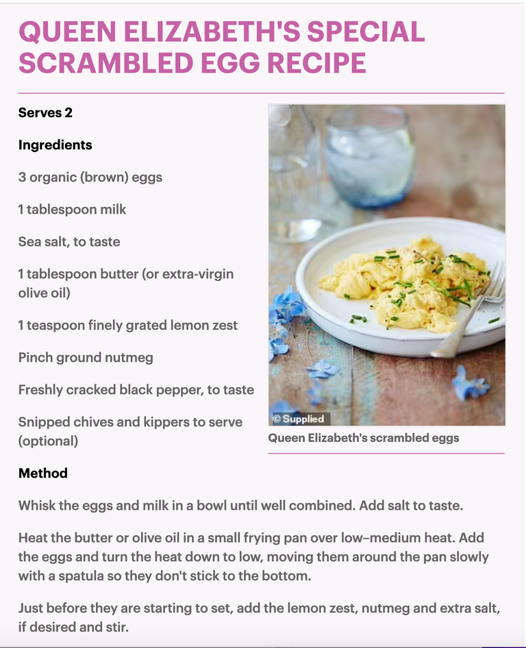 الملكة إليزابيث مع أطباقها المفضلة - ديلي إكسبرس