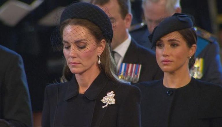 كيت ميدلتون وميجان ماركل في جنازة الملكة