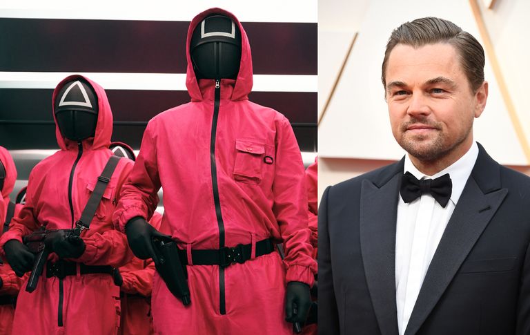 الممثل الأمريكي ليوناردو دي كابريو ولقطة من لعبة الحبار