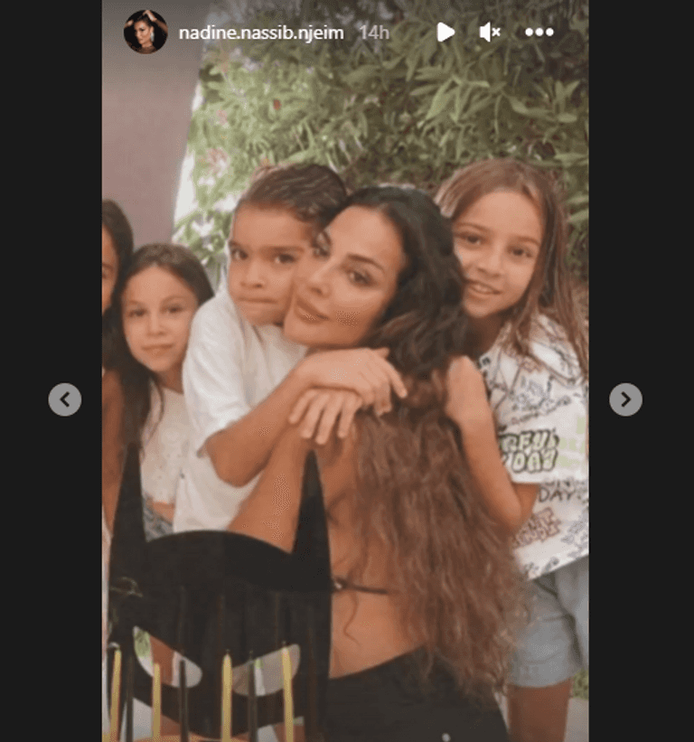 نادين نجيم في عيد ميلاد ابنها نادين نسيب نجيم - أرشيفية