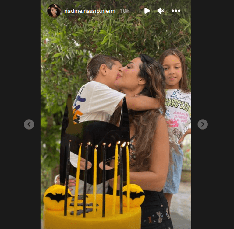 نادين نجيم في عيد ميلاد ابنها نادين نسيب نجيم - أرشيفية