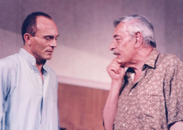 محمد صبحي وجميل راتب الفنانان المصريان جميل راتب ومحمد صبحي