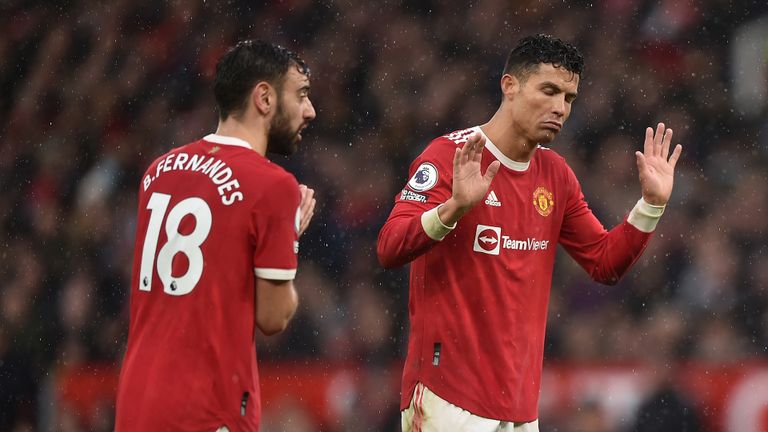 كريستيانو رونالدو وبرونو فرنانديز كريستيانو رونالدو نجم مانشستر يونايتد