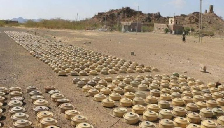 ألغام زرعتها مليشيات الحوثي في مناطق متفرقه باليمن