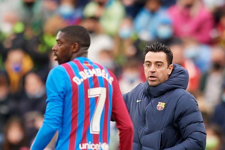 تشافي وديمبلي في برشلونة عثمان ديمبلي لاعب برشلونة