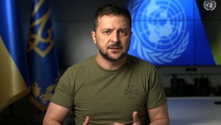 زيلينسكي خلال كلمته أمام الأمم المتحدة