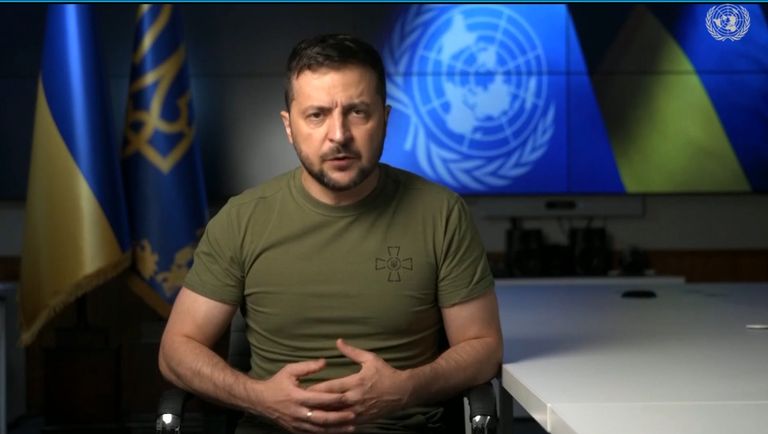 زيلينسكي خلال كلمته أمام الأمم المتحدة