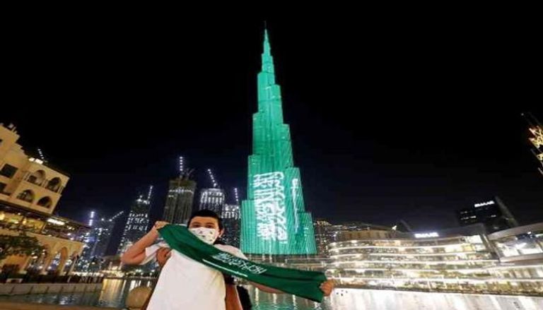جانب من احتفالات سابقة باليوم الوطني السعودي في الإمارات