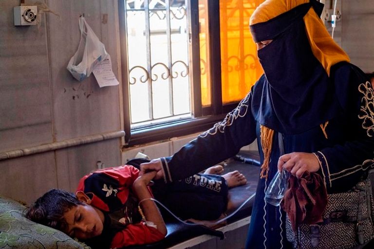 طفل سوري يعاني من الكوليرا