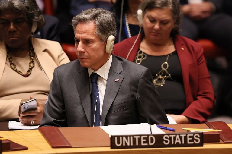 وزير الخارجية الأمريكي أنتوني بلينكن جانب من جلسة مجلس الأمن