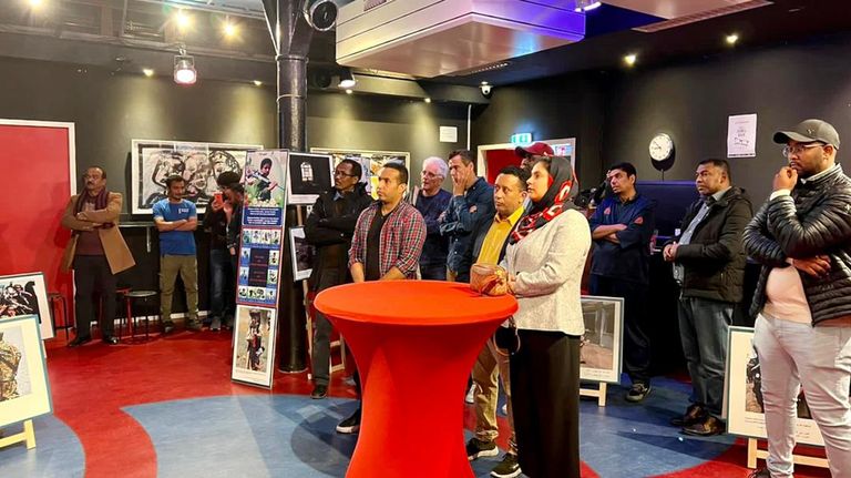 جانب من انتهاكات الحوثي في المعرض