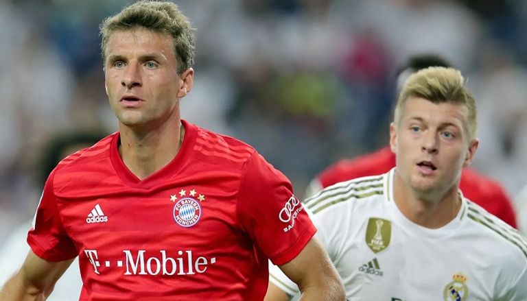 توماس مولر لاعب بايرن ميونخ ضد ريال مدريد