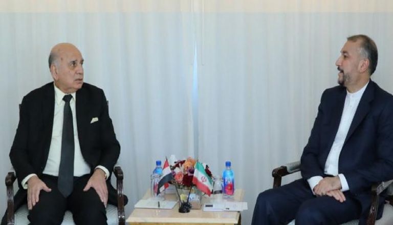 لقاء يوم أمس بين وزير الخارجية العراقي ونظيره الإيراني