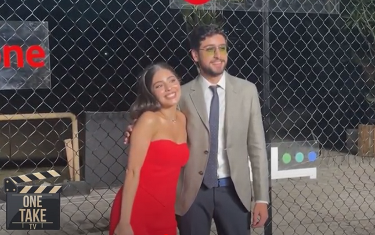 مايان السيد وتيام مصطفى قمر في احتفالية "شاهد" و"فودافون" مايان السيد مع تيام مصطفى قمر في احتفالية