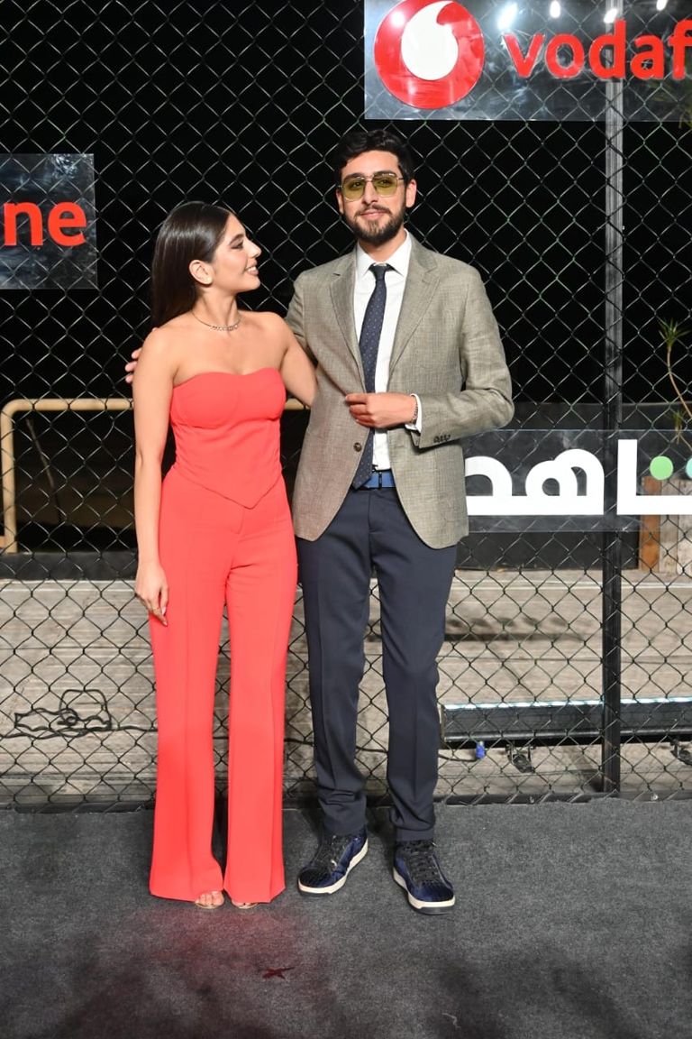 مايان السيد وتيام مصطفى قمر في احتفالية "شاهد" و"فودافون" مايان السيد مع تيام مصطفى قمر في احتفالية