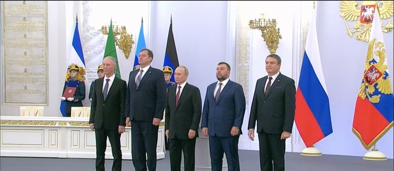 جانب من مراسم الإعلان عن ضم روسيا للمناطق الأوكرانية