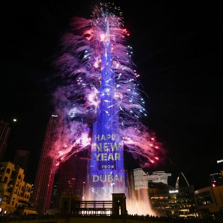 جانب من احتفال برج خليفة برأس السنة