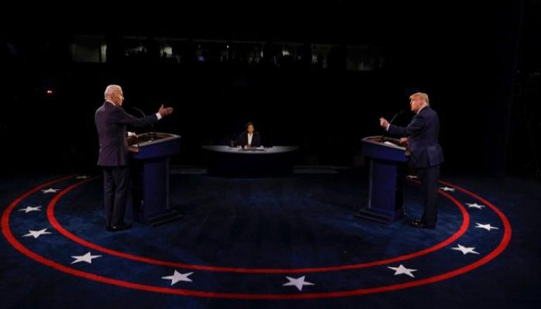 بايدن وترامب خلال المناظرة الرئاسية في انتخابات 2020 - أرشيفية