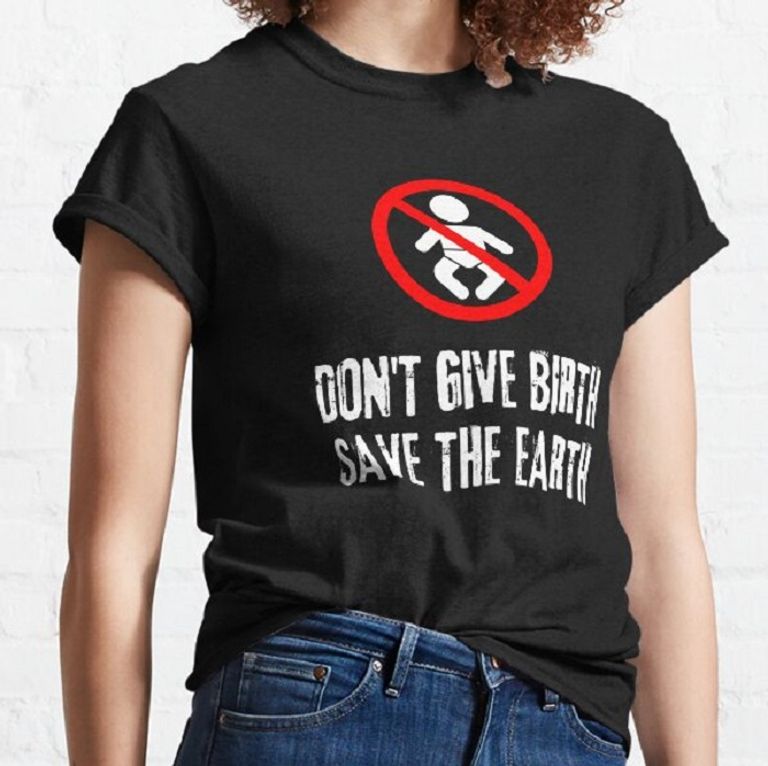 شعار صفحة تدعو لعدم الإنجاب