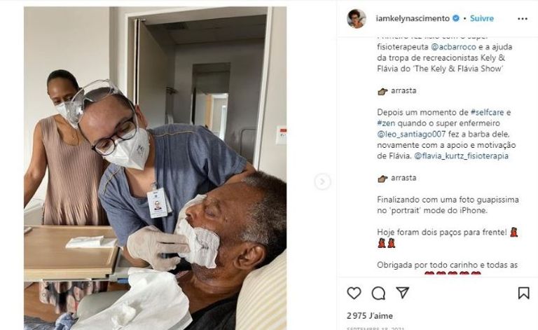 بيليه يخضع لجلسة علاج بيليه أسطورة كرة القدم البرازيلية