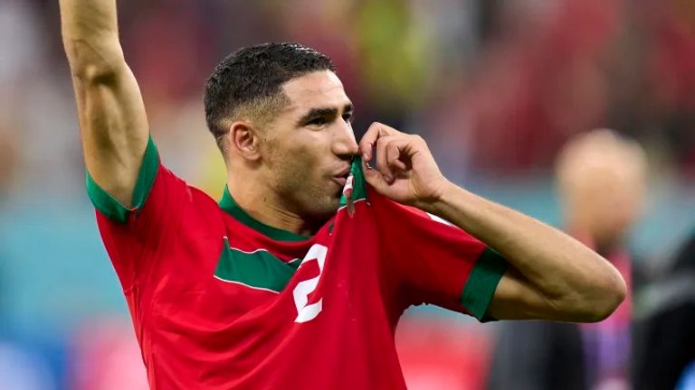 منتخب المغرب أشرف حكيمي مع منتخب المغرب