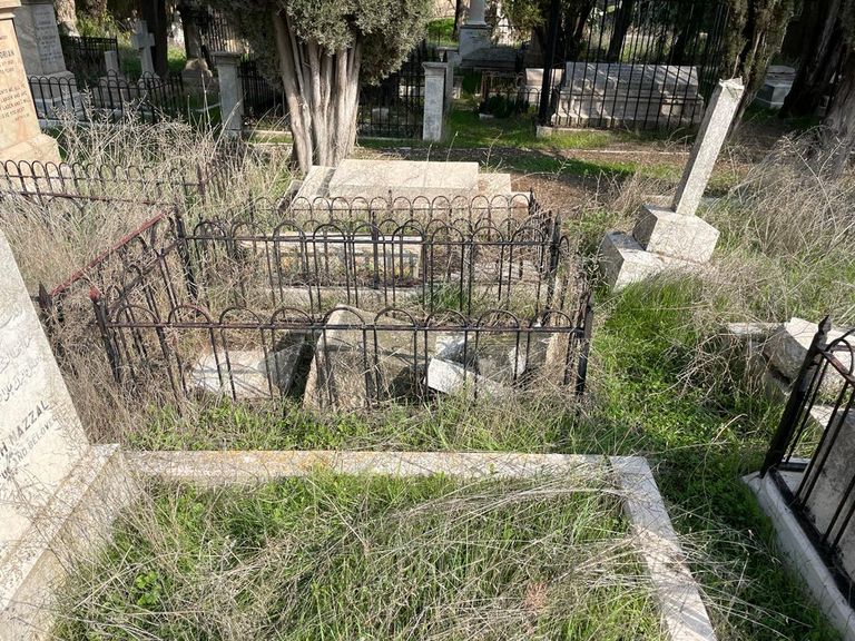 جانب من الاعتداء التخريبي على مواقع مسيحية في القدس