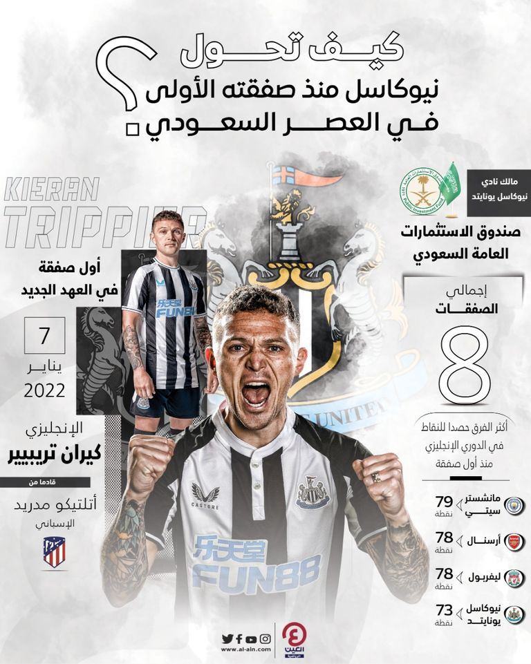 نيوكاسل جماهير نيوكاسل يونايتد بالعلم السعودي