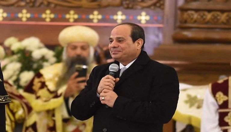الرئيس المصري عبدالفتاح السيسي في كاتدرائية العاصمة الإدارية الجديدة