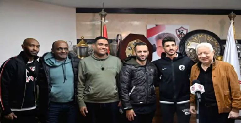 جلسة فتوح ومرتضى منصور مرتضى منصور ومحمود شيكابالا