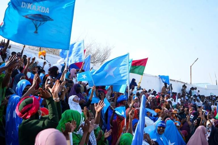 جانب من مظاهرة نظمتها الحكومة الصومالية ضد إرهاب حركة الشباب