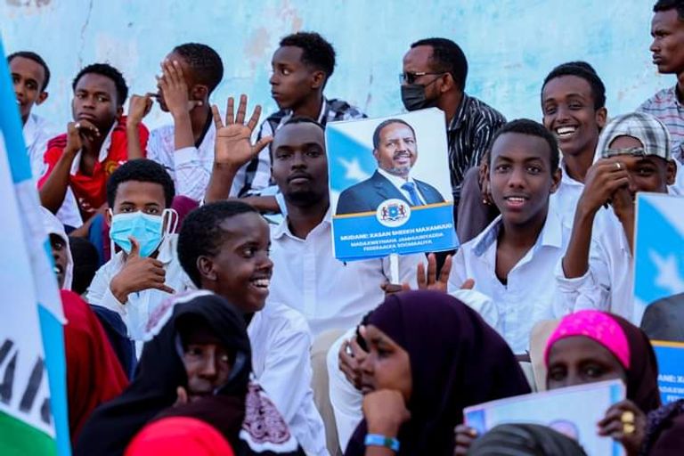 جانب من مظاهرة نظمتها الحكومة الصومالية ضد إرهاب حركة الشباب