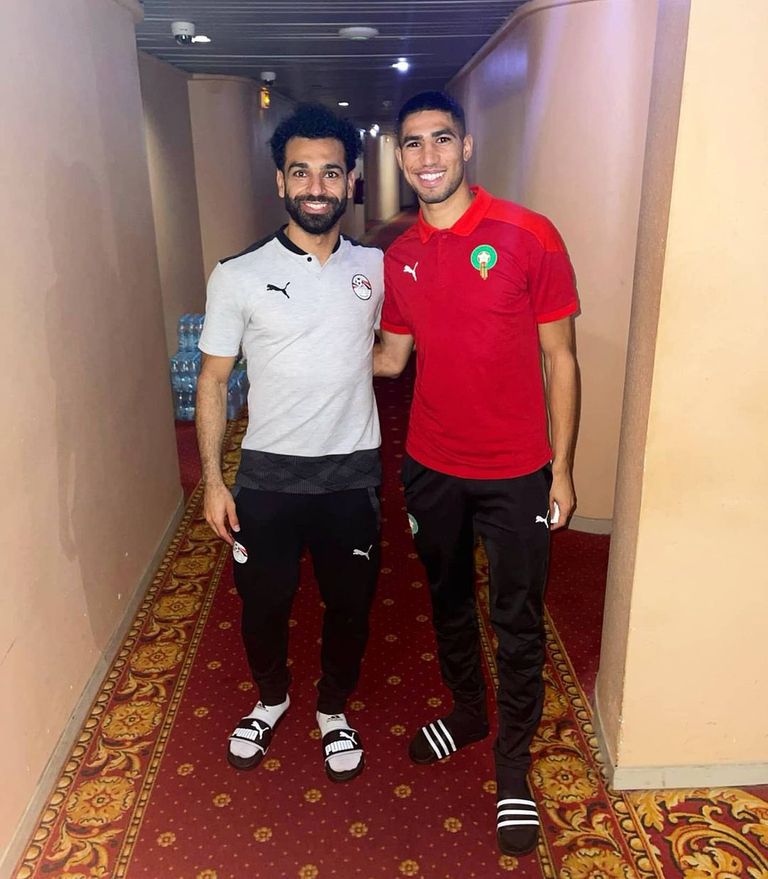 أشرف حكيمي ومحمد صلاح محمد صلاح وأشرف حكيمي