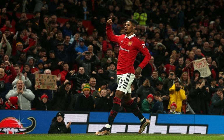 ماركوس راشفورد يسجل في ملعب أولد ترافورد إريك تين هاج ضد بيب جوارديولا