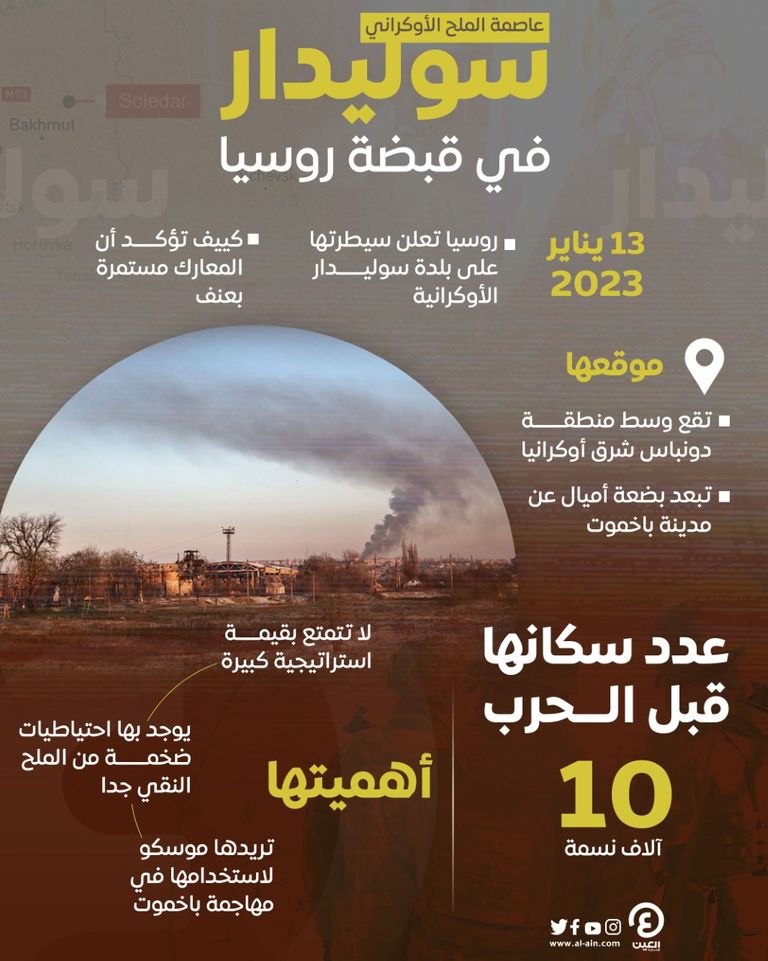 جانب من المعارك قرب بلدة سوليدار