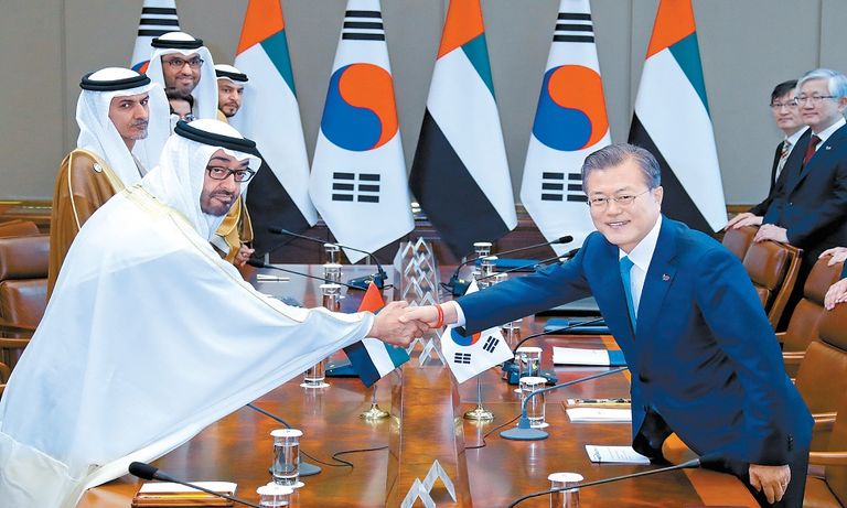 الشيخ محمد بن زايد آل نهيان ورئيس كوريا الجنوبية