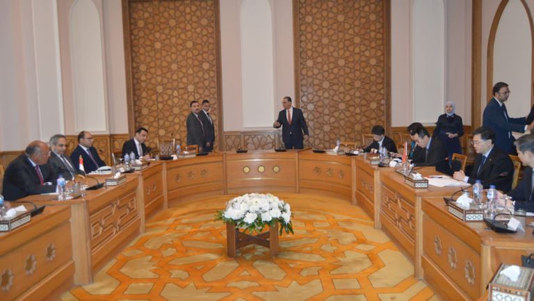 جلسة مباحثات مصرية صينية بمقر وزارة الخارجية الرئيس السيسي خلال لقائه بوزير الخارجية الصيني