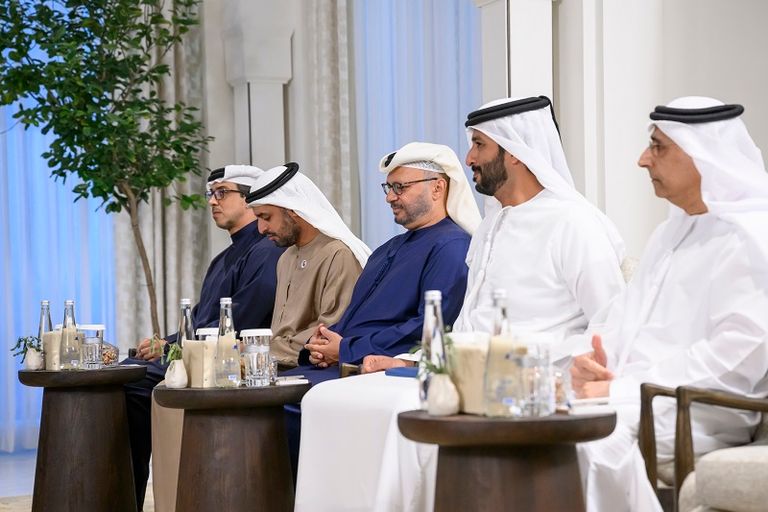 جانب من لقاء الشيخ محمد بن زايد آل نهيان وإلهام علييف