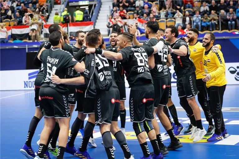 منتخب مصر لكرة اليد من مباراة مصر والمغرب في مونديال اليد