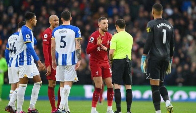 من مباراة ليفربول ضد برايتون فريق ليفربول