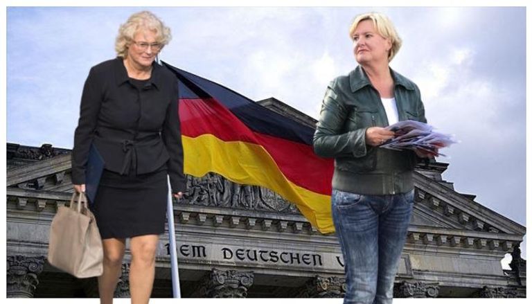 وزيرة الدفاع الألمانية المستقيلة (يسار) وعلى اليمين خليفتها المنتظرة