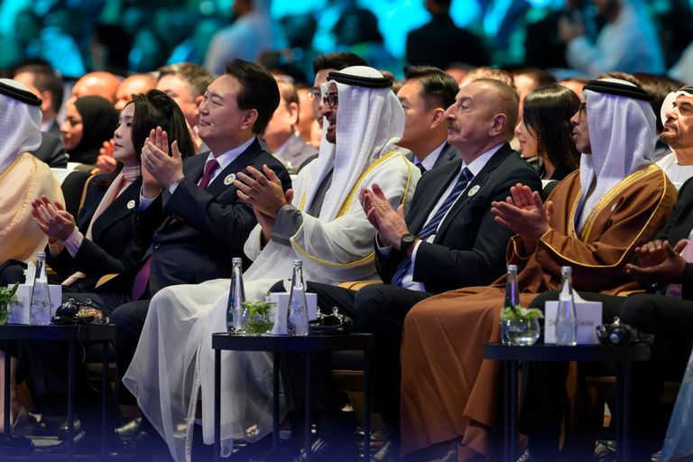 الشيخ محمد بن زايد آل نهيان رئيس دولة الإمارات خلال انطلاق فعاليات أسبوع أبوظبي للاستدامة