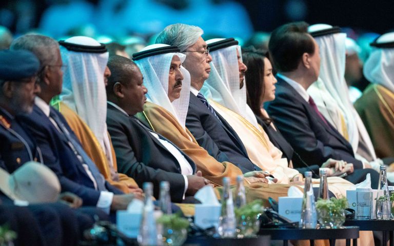 الشيخ محمد بن زايد آل نهيان رئيس دولة الإمارات خلال انطلاق فعاليات أسبوع أبوظبي للاستدامة