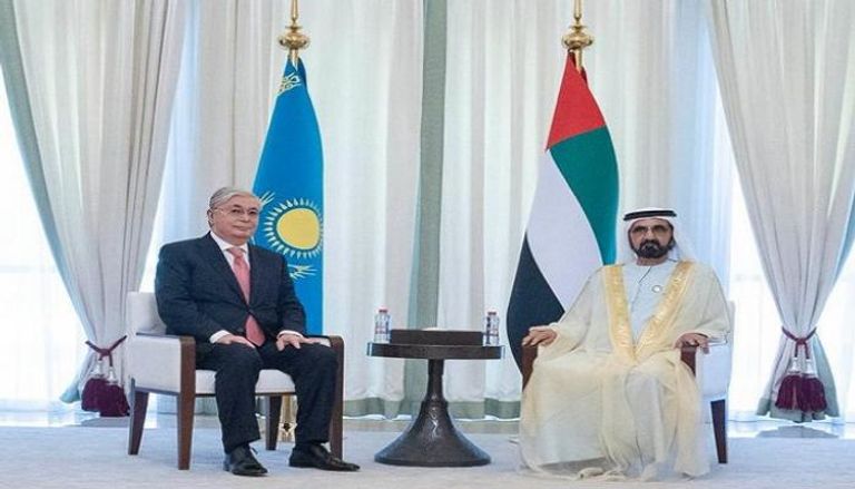 الشيخ محمد بن راشد آل مكتوم يستقبل رئيس كازاخستان