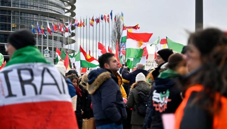 مظاهرة في بروكسل تطالب بفرض عقوبات على إيران