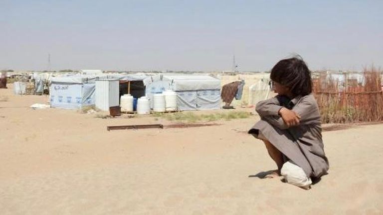 أسرة نازحة في اليمن- أرشيفية