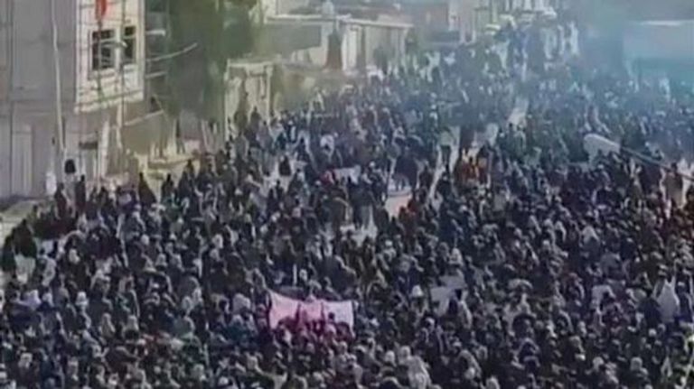 جانب من المظاهرات في زاهدان