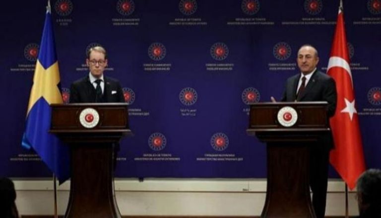 وزيرا خارجية تركيا والسويد في مؤتمر صحفي سابق