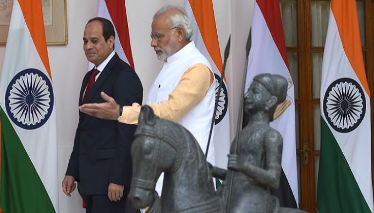 رئيس وزراء الهند مستقبلا الرئيس المصري عبدالفتاح السيسي- أرشيفية